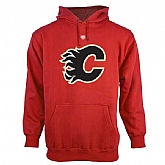 Men's Calgary Flames Old Time Hockey Big Logo with Crest Pullover Hoodie - Red,baseball caps,new era cap wholesale,wholesale hats